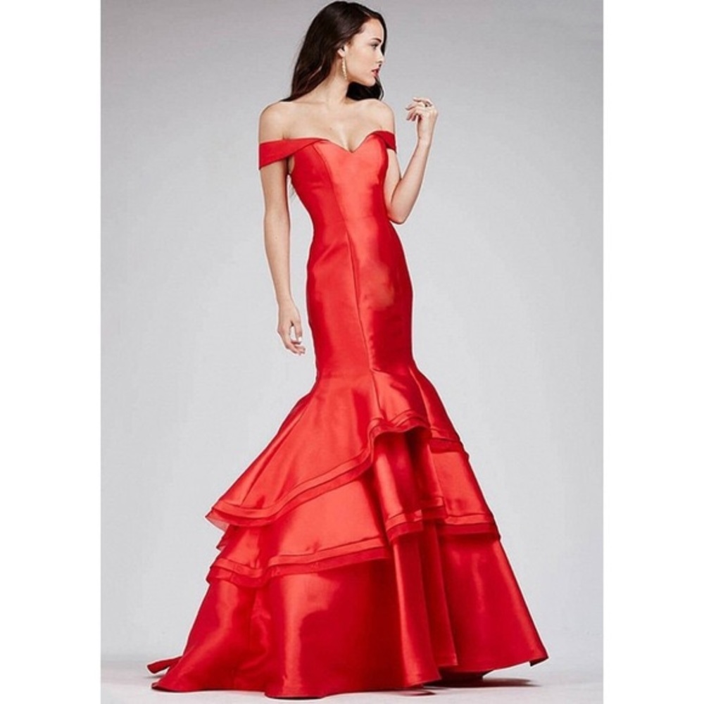 $550 Jovani 31100 Red Mermaid Prom Dress Gown